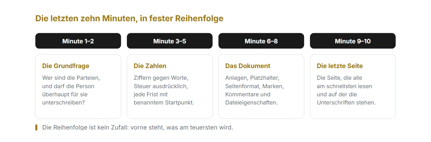 Die letzten zehn Minuten vor dem Absenden